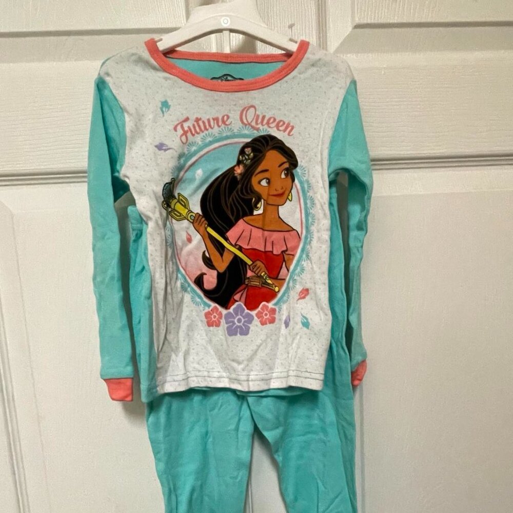 Disney Girls Turquoise Pink "Future Queen" Pajama Set